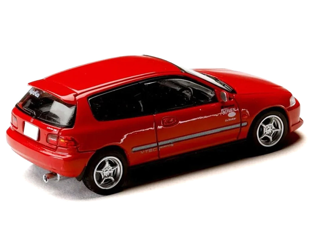Honda Civic (EG6) RHD (Right Hand Drive) "Myogi Night Kids" Red "Initial D" (1995-2013) Manga "Diorama Set Series" 1/64 Diecast Model car by Hobby Japan-1