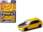 Honda Civic (EK9) RHD (Right Hand Drive) Yellow with Carbon Hood "Initial D" (1995-2013) Manga "Diorama Set Series" 1/64 Diecast Model car by Hobby Japan-4