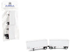 28' Dry Van Double Pup Trailers White Set of 2 pieces 1/87 (HO) Scale Plastic Model by HO Logistics-0