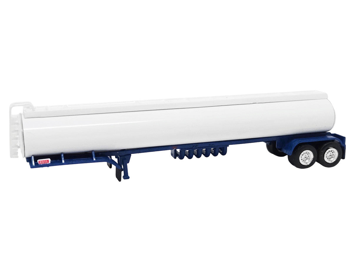 Tanker Trailer White and Blue 1/87 (HO) Scale Plastic Model by HO Logistics-1