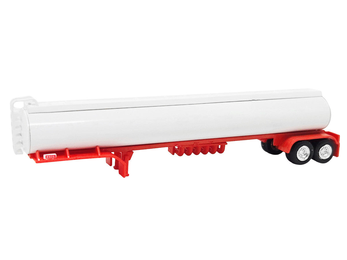 Tanker Trailer White and Red 1/87 (HO) Scale Plastic Model by HO Logistics-1