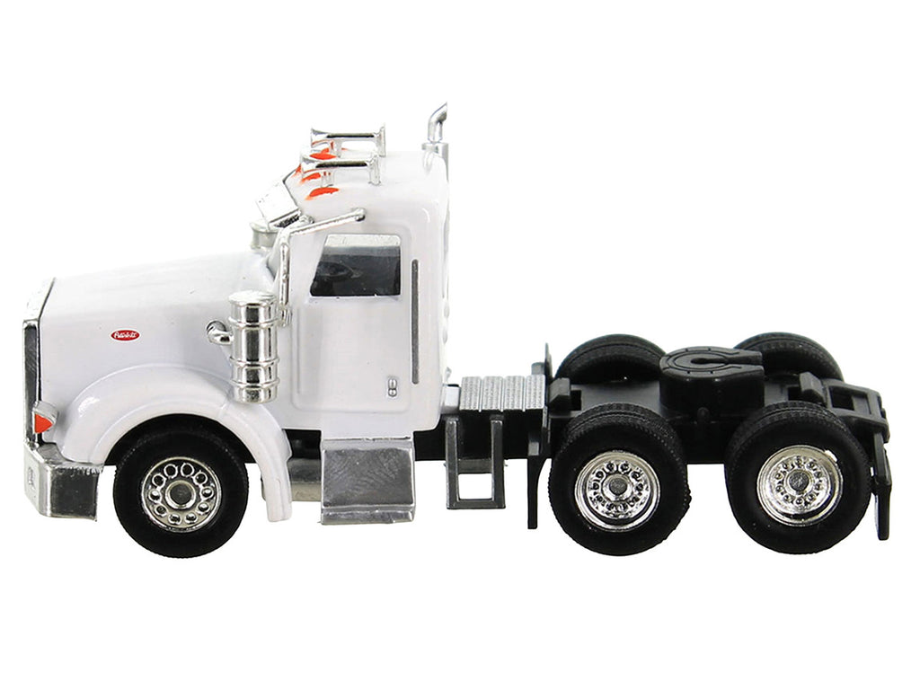 Peterbilt 367 Truck Tractor with Day Cab White and Articulated Tank Trailer "Cemex" White with Blue Stripes Combo Set 1/87 (HO) Plastic Model Car by HO Logistics-2