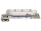 Peterbilt 367 Truck Tractor with Day Cab White and Articulated Tank Trailer "Cemex" White with Blue Stripes Combo Set 1/87 (HO) Plastic Model Car by HO Logistics-3