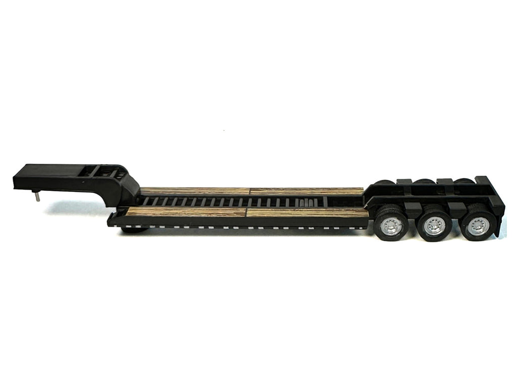 Peterbilt 389 Truck Tractor with Sleeper Cab Lime Green and Low Boy Flatbed Trailer Black Combo Set 1/87 (HO) Plastic Model Car by HO Logistics-0