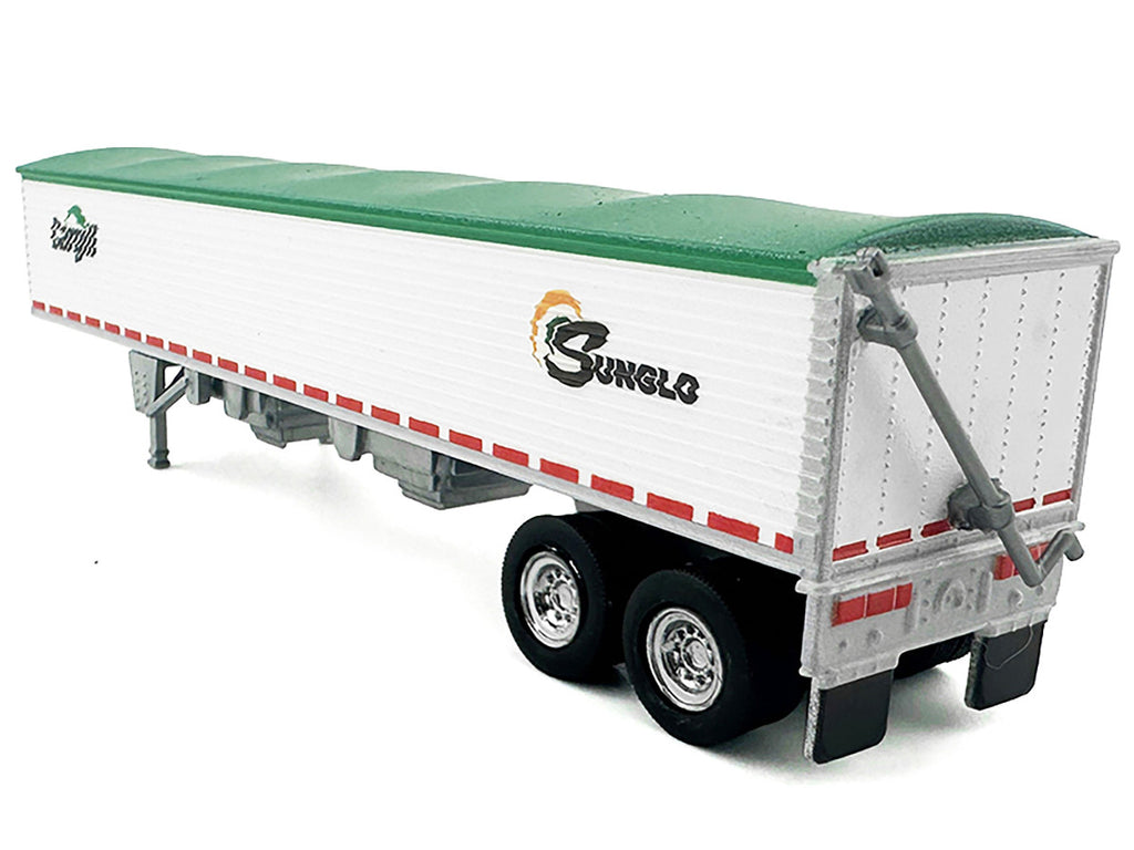 Covered Grain Trailer White with Green Tarp "SunGlo - Cargill" 1/87 (HO) Plastic Model Car by HO Logistics-3