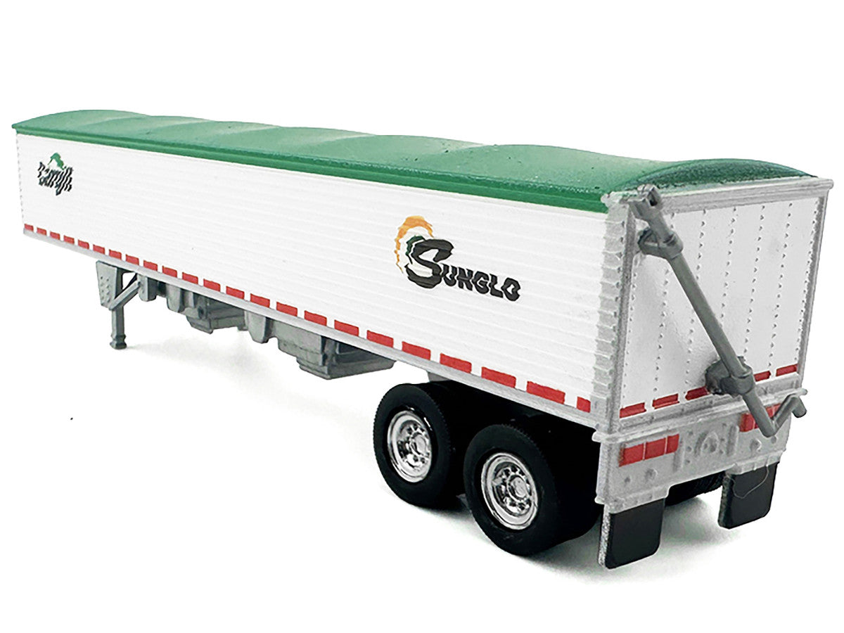 Covered Grain Trailer White with Green Tarp "SunGlo - Cargill" 1/87 (HO) Plastic Model Car by HO Logistics-3