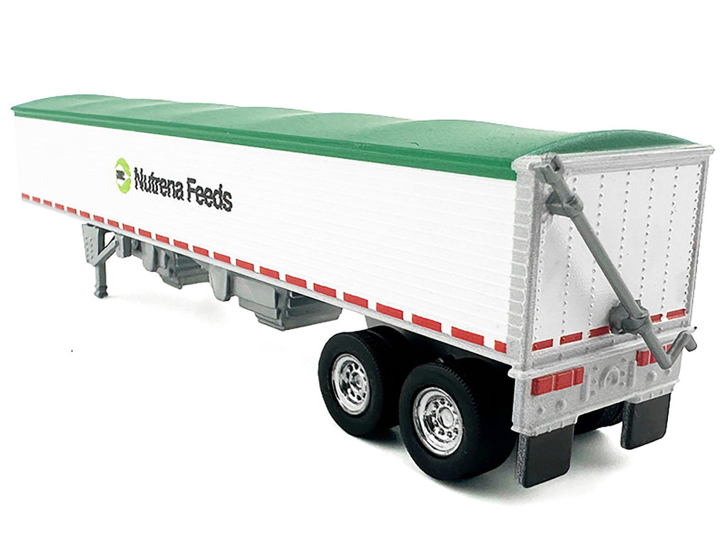 Covered Grain Trailer White with Green Tarp "Nutrena Feeds" 1/87 (HO) Plastic Model Car by HO Logistics-2