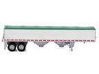 Covered Grain Trailer White with Green Tarp 1/87 (HO) Plastic Model Car by HO Logistics-1