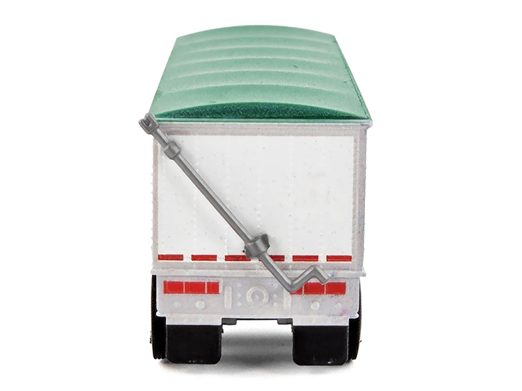 Covered Grain Trailer White with Green Tarp 1/87 (HO) Plastic Model Car by HO Logistics-4