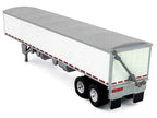Covered Grain Trailer White with Silver Tarp 1/87 (HO) Plastic Model Car by HO Logistics-1
