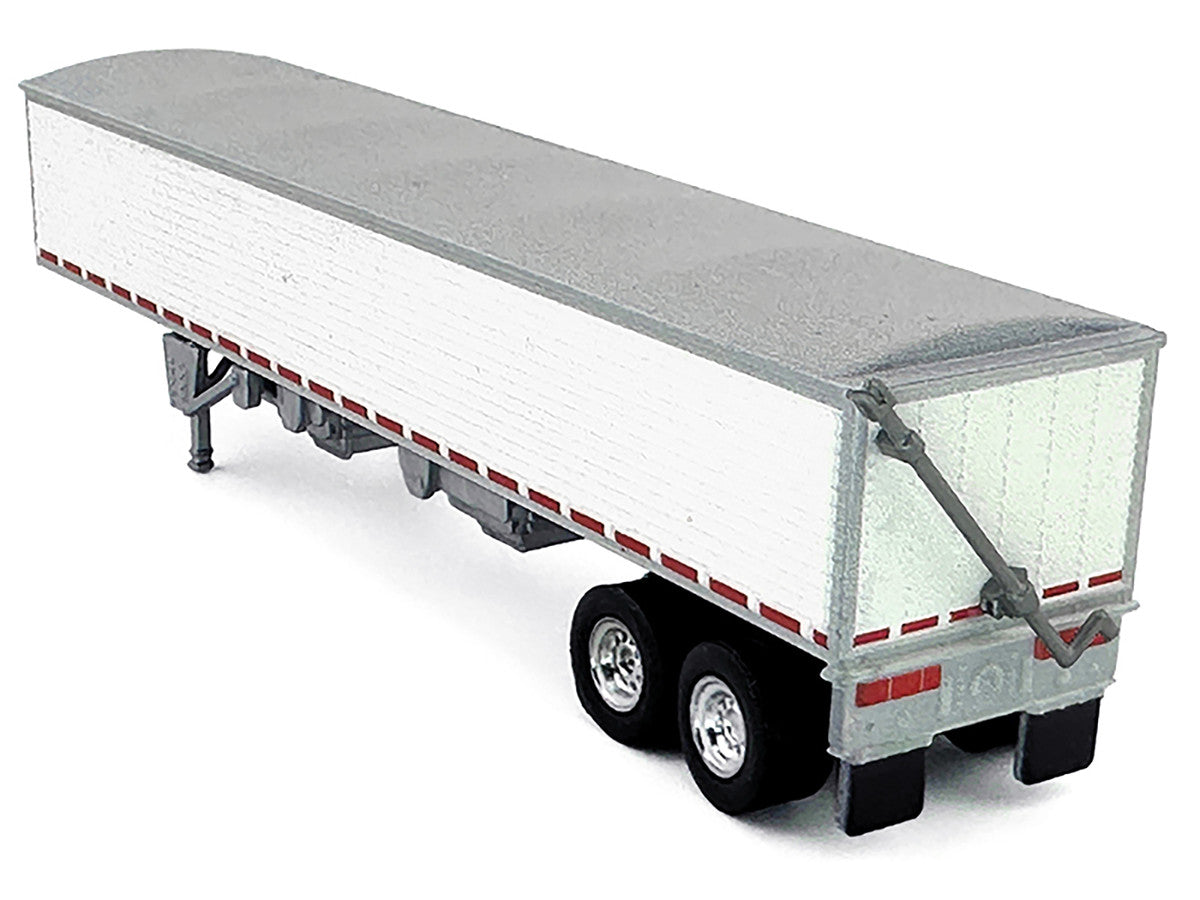 Covered Grain Trailer White with Silver Tarp 1/87 (HO) Plastic Model Car by HO Logistics-1