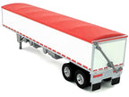 Covered Grain Trailer White with Red Tarp 1/87 (HO) Plastic Model Car by HO Logistics-0