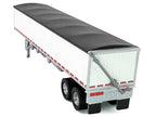 Covered Grain Trailer White with Black Tarp 1/87 (HO) Plastic Model Car by HO Logistics-1
