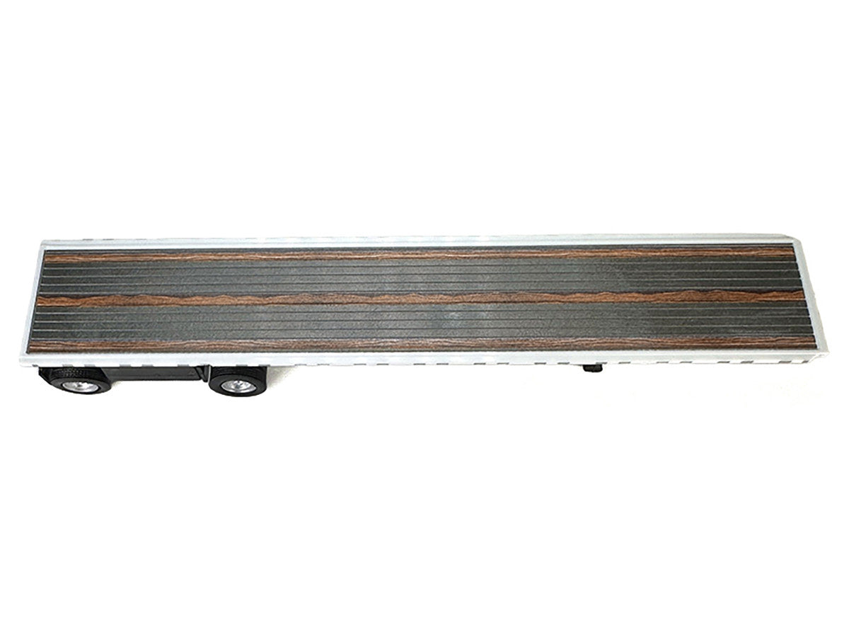 High Boy Spread Axle Flatbed Trailer White 1/87 (HO) Plastic Model Car by HO Logistics-0