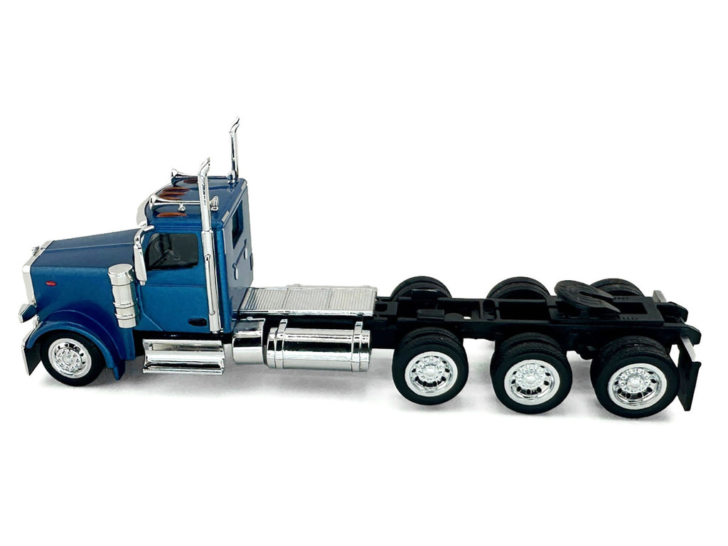 Peterbilt 589 3-Axel Day Cab Blue Metallic 1/87 (HO) Plastic Model Car by HO Logistics-1