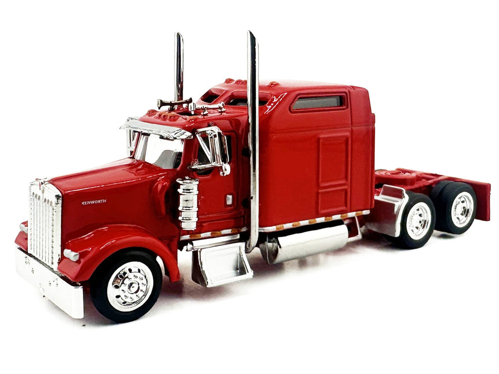 Kenworth W900L Truck Tractor with Sleeper Cab Red 1/87 (HO) Scale Plastic Model Car by HO Logistics-1