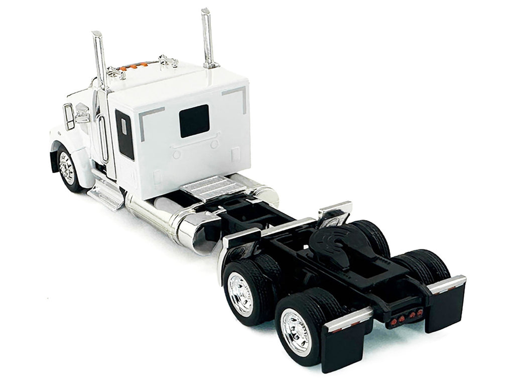 Kenworth W990 with Flat Top Sleeper Cab White 1/87 (HO) Plastic Model Car by HO Logistics-1