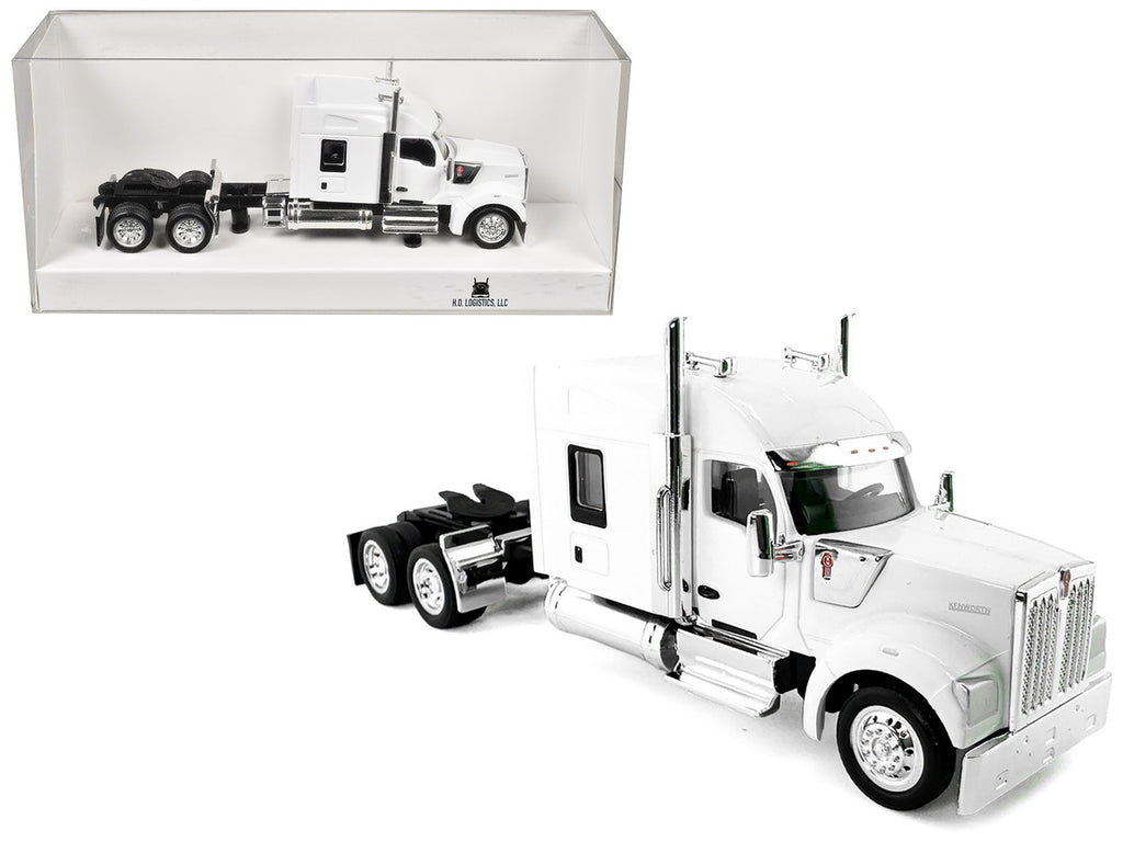 Kenworth W990 with Stand Up Sleeper Cab White 1/87 (HO) Plastic Model Car by HO Logistics-3