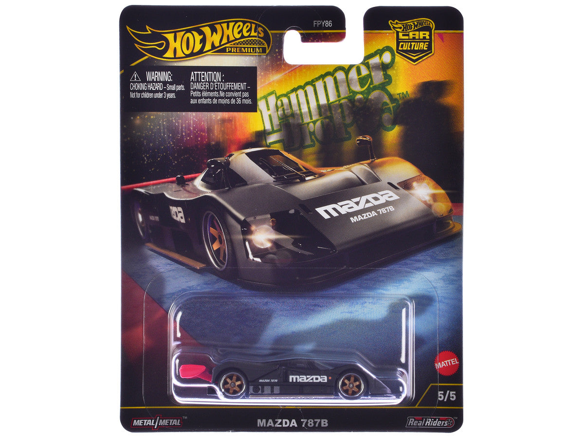 Mazda 787B Prototype Race Car Black "Hammer Drop" Series Diecast Model Car by Hot Wheels-0