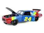 1969 Chevrolet Camaro #24 Jeff Gordon "Hendrick Motorsports First Win Tribute" Blue and Red with Rainbow Stripes 1/18 Diecast Model Car by Highway 61-1