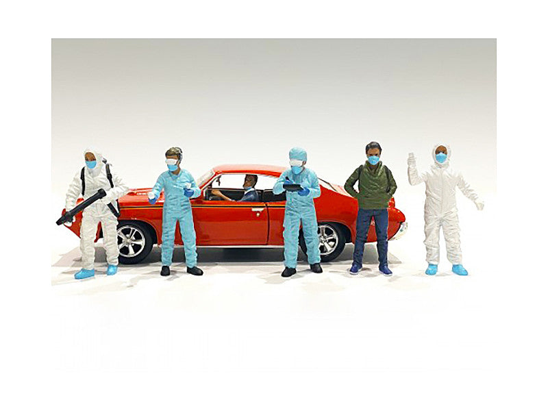 Hazmat Crew 6 piece Figurine Set for 1/24 Scale Models by American Diorama-0