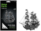 Model Kit Black Pearl Ship Black Version (Moderate Difficulty) Steel Model by Metal Earth-4