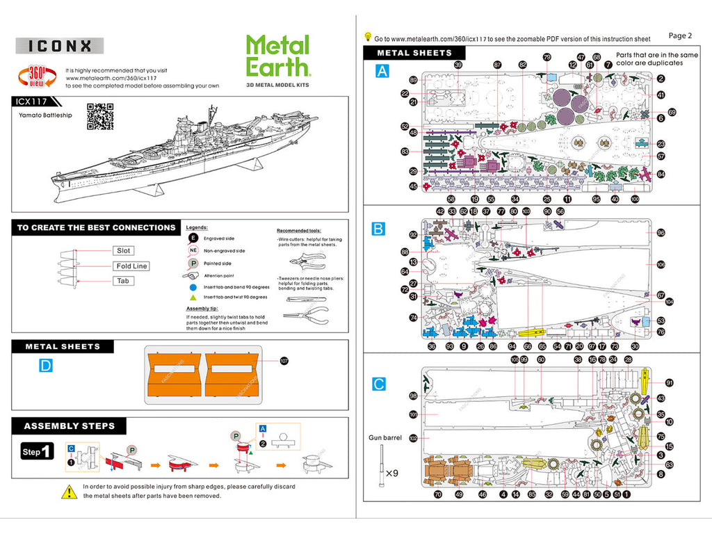 Model Kit Yamato Battleship "Imperial Japanese Navy" (Challenging Difficulty) Steel Model by Metal Earth-4