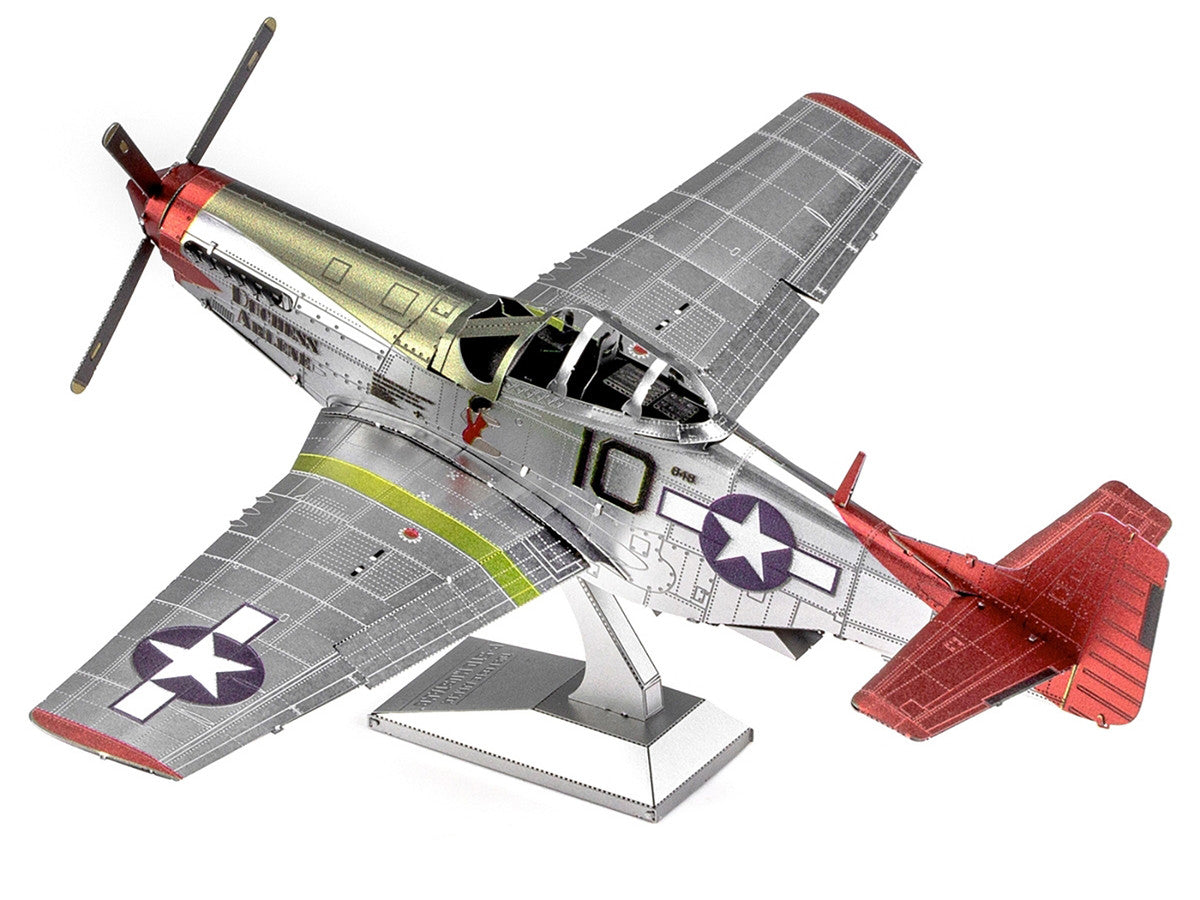 Model Kit North American P-51D Mustang Fighter Aircraft "Tuskegee Airmen Duchess Arlene 100th Fighter Squadron" United States Army Air Forces (Challenging Difficulty) Steel Model by Metal Earth-2