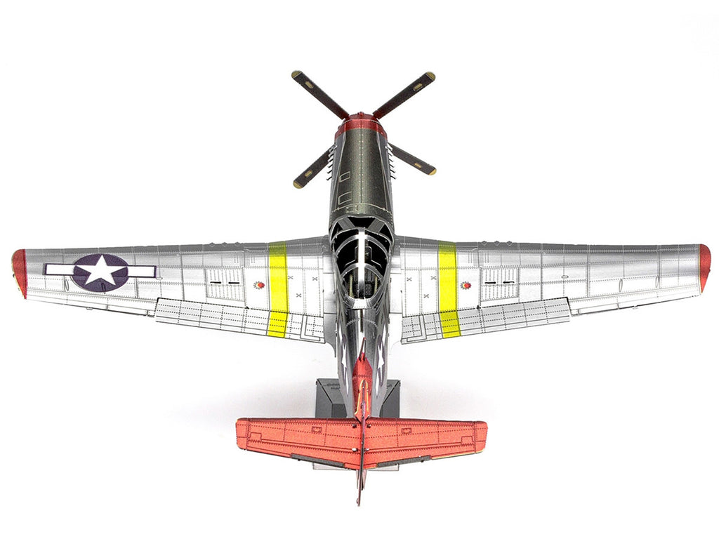 Model Kit North American P-51D Mustang Fighter Aircraft "Tuskegee Airmen Duchess Arlene 100th Fighter Squadron" United States Army Air Forces (Challenging Difficulty) Steel Model by Metal Earth-1
