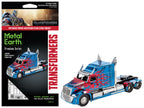 Model Kit Western Star 5700 Truck "Optimus Prime" Blue with Red Flames "Transformers: The Last Knight" (2017) Movie (Moderate Difficulty) Steel Model by Metal Earth-4