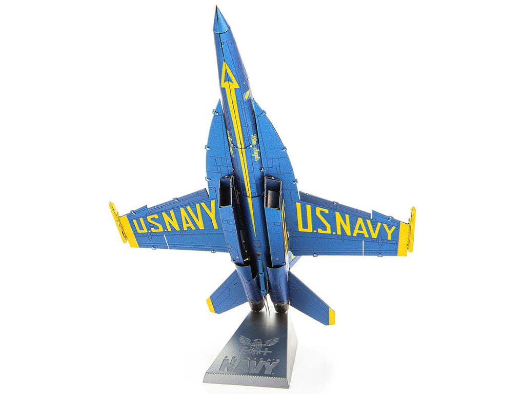 Model Kit Boeing F/A-18 Super Hornet Fighter Aircraft "Blue Angels #5" United States Navy (Challenging Difficulty) Steel Model by Metal Earth-1