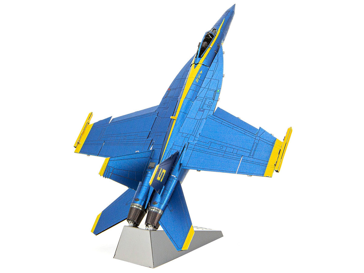 Model Kit Boeing F/A-18 Super Hornet Fighter Aircraft "Blue Angels #5" United States Navy (Challenging Difficulty) Steel Model by Metal Earth-2