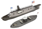 Model Kit USS Monitor and USS Merrimack Ironclad Warships "Battle of the Ironclads" (Challenging Difficulty) Steel Model by Metal Earth-1