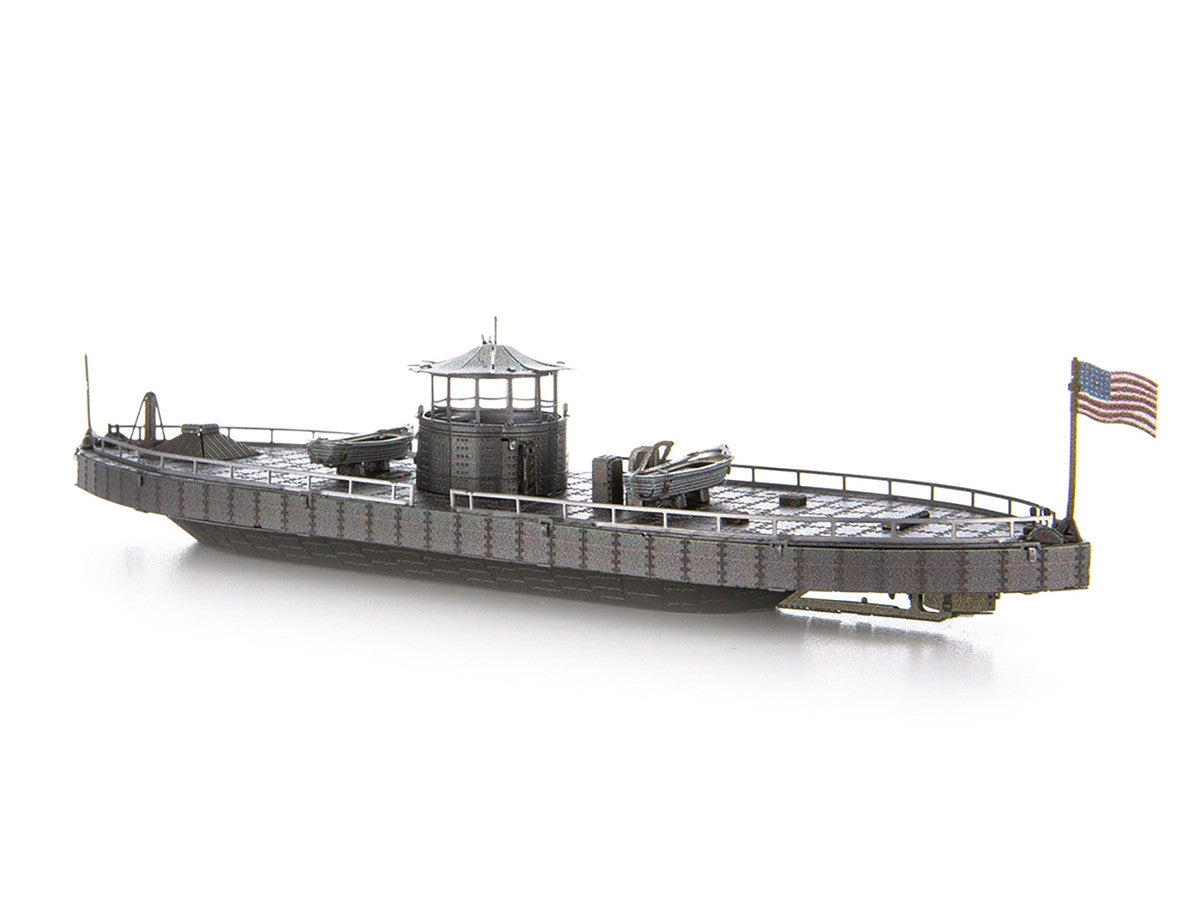 Model Kit USS Monitor and USS Merrimack Ironclad Warships "Battle of the Ironclads" (Challenging Difficulty) Steel Model by Metal Earth-2