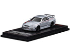 Nissan Skyline GT-R (BNR34) Z-Tune Nismo RHD (Right Hand Drive) Silver Metallic with Graphics 1/64 Diecast Model Car by Ignition Model-1
