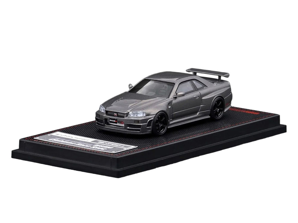 Nissan Skyline GT-R (BNR34) Nismo CRS RHD (Right Hand Drive) Gray Metallic 1/64 Diecast Model Car by Ignition Model-1