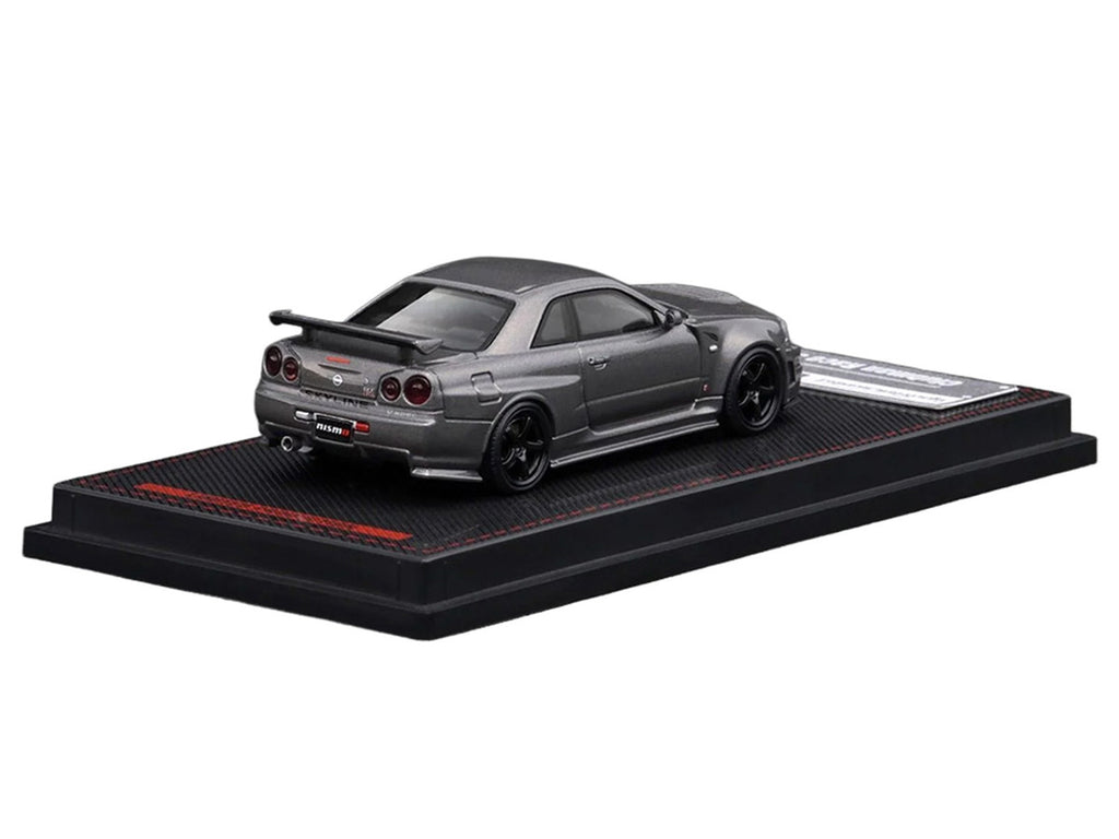 Nissan Skyline GT-R (BNR34) Nismo CRS RHD (Right Hand Drive) Gray Metallic 1/64 Diecast Model Car by Ignition Model-2