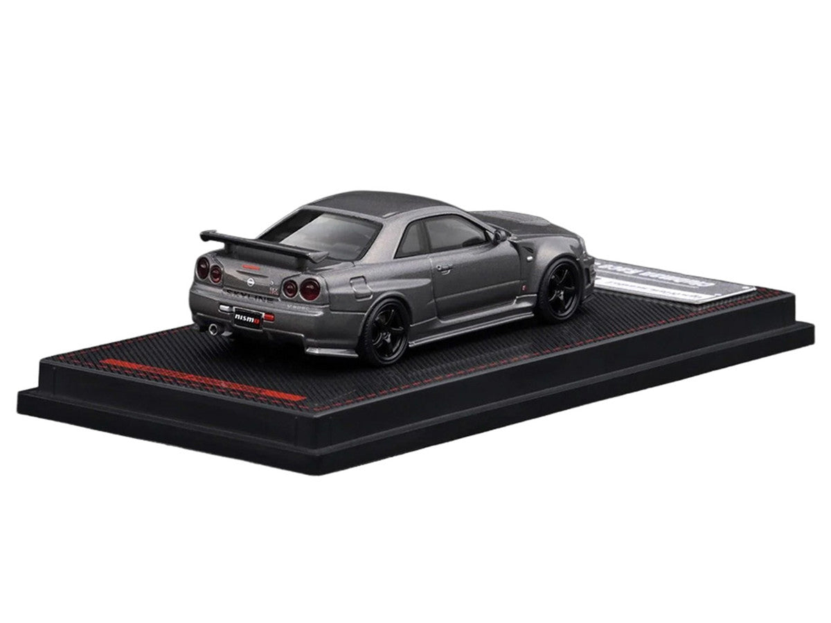Nissan Skyline GT-R (BNR34) Nismo CRS RHD (Right Hand Drive) Gray Metallic 1/64 Diecast Model Car by Ignition Model-2