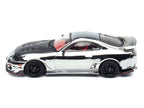 Toyota Supra (A80) "Top Secret" GT300 RHD (Right Hand Drive) Chrome with Carbon Hood and Red Interior "Tokyo Auto Salon 2026 Event Exclusive" 1/64 Diecast Model Car by Inno Models-0