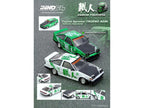 Toyota Sprinter Trueno (AE86) RHD (Right Hand Drive) #15 "Keiichi Tsuchiya" White with Green Graphics 1/64 Diecast Model Car by Inno Models-1