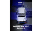 Pandem E30 M3 Silver Metallic and Dark Blue 1/64 Diecast Model Car by Inno Models-0
