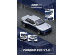Pandem E30 M3 Silver Metallic and Dark Blue 1/64 Diecast Model Car by Inno Models-1