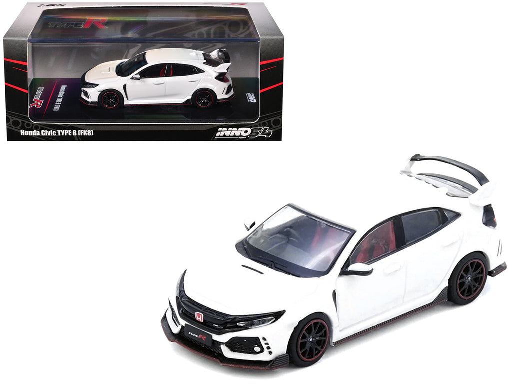Honda Civic Type R (FK8) RHD (Right Hand Drive) White 1/64 Diecast Model Car by Inno Models-0