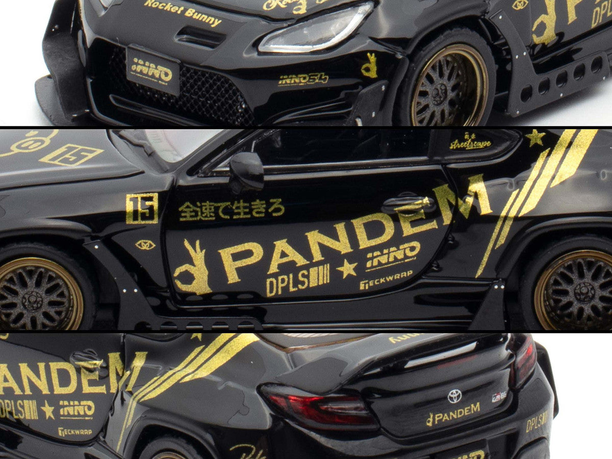 Toyota GR86 "Pandem" RHD (Right Hand Drive) Black with Gold Graphics "Hobby Expo China 2025 Event Exclusive" 1/64 Diecast Model Car by Inno Models-2