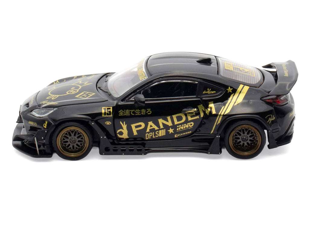 Toyota GR86 "Pandem" RHD (Right Hand Drive) Black with Gold Graphics "Hobby Expo China 2025 Event Exclusive" 1/64 Diecast Model Car by Inno Models-1