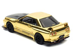 Nissan Skyline GT-R (R32) "Top Secret" RHD (Right Hand Drive) Chrome Gold with Carbon Hood "The Model Car Show Malaysia 2025 Event Edition" 1/64 Diecast Model Car by Inno Models-3
