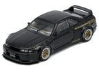 Nissan Skyline GT-R (BCNR33) RHD (Right Hand Drive) "Pandem - Rocket Bunny" Black 1/64 Diecast Model Car by Inno Models