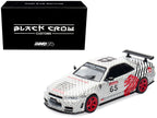 Nissan Skyline GT-R (R34) RHD (Right Hand Drive) #65 "Black Crow" White with Black Pinstripes "Singapore Diecast Expo 2025 Event Edition" 1/64 Diecast Model Car by Inno Models-4