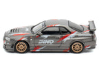 Nissan Skyline GT-R (R34) Z-Tune RHD (Right Hand Drive) Gray Metallic with Graphics "Indonesia Diecast Expo 2024 Exclusive Edition" 1/64 Diecast Model Car by Inno Models-0