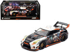 Nissan GT-R (R35) Widebody RHD (Right Hand Drive) Black and White with Graphics "AORUS X INNO64 Limited Edition" 1/64 Diecast Model Car by Inno Models-4